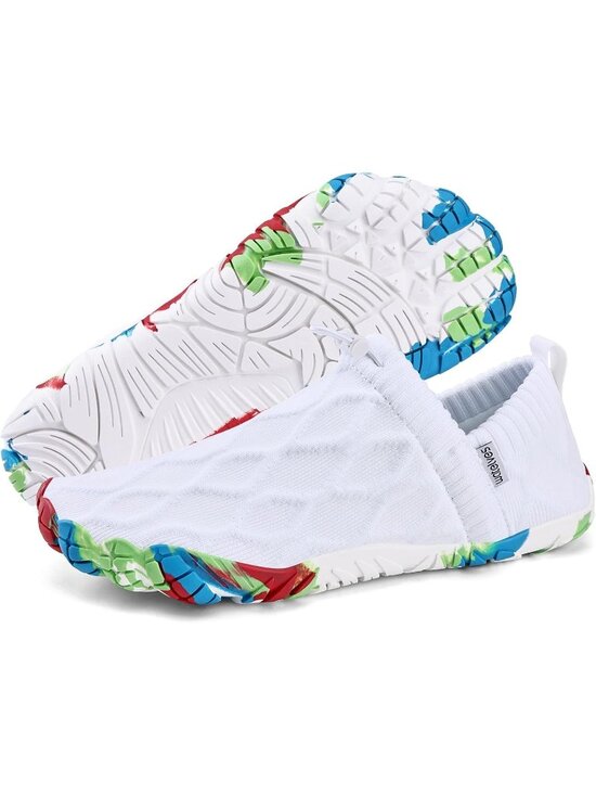?Men\'s White/colorful Knit Pull on Comfortable Elastic Adjustable Non Slip Shoe main image 5